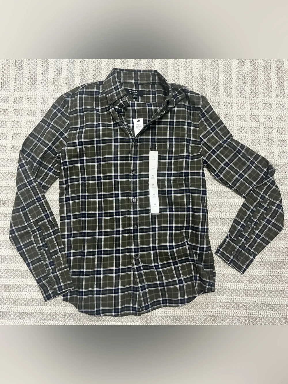New Banana Republic Shirt Mens XS slim untucked plaid